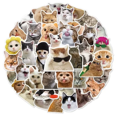 Sticker Meme Mèo nhiều họa tiết chống nước, dán trang trí laptop, mũ bảo hiểm, vali, xe ga