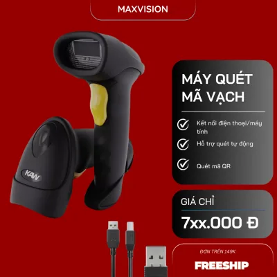 Máy bắn mã vạch KAW, máy bắn mã vạch bluetooth quét mã vạch đa tia 1D, 2D, kết nối bluetooth 5.0 độ nhạy cao, chính xác, tương thích với điện thoại và máy tính