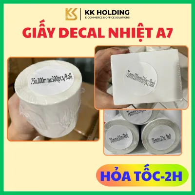Giấy Decal Nhiệt A6 A7 K76x30m CUỘN/TỆP 100x150mm, 75x100mm, 76x30m – CÓ LỚP KEO, Dán Trà Sữa, Tem Mã Vạch, In Đơn Hàng