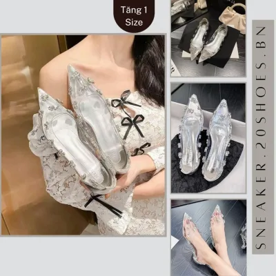 Giày Búp Bê Nữ Mũi Nhọn, Giày Pha Lê Đính Đá Êm Nhẹ Sang Chảnh || Mã N06