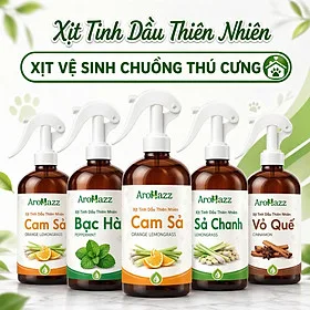 Xịt Tinh Dầu Vệ Sinh Chuồng Trại Thú Cưng , Khử Mùi Xua Đuổi Côn Trùng Nhiều Mùi Sả Chanh, Cam Sả, Vỏ Quế , Bạc Hà Chai Lớn 300ml