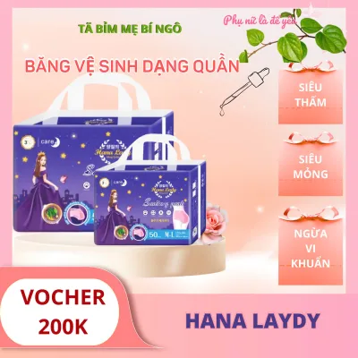 Băng vệ sinh dạng quần Hana lady size 30-95kg túi 10- 50 miếng, mềm, mỏng, siêu thấm, giá rẻ shop Tã bỉm mẹ Bí Ngô