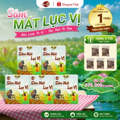 Combo 5 - 10 Set Sâm Mát Lục Vị - Set Nguyên Liệu Nấu Từ 10-12 Lít- Tặng Kèm Hạt Chia