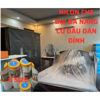 Màng nilon che bụi, ngăn bụi, đa năng, che phủ nội thất, che sơn, chống ẩm mốc, có đầu dán