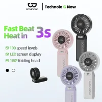 Quạt gấp 180° im lặng GOOJODOQ siêu gió điều chỉnh 100 cấp độ, mini quạt di động, màn hình nguồn LED