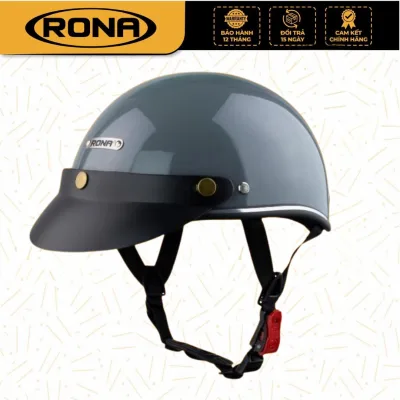 Rona Haly Half-Head Helmet with Shiny Silver Trim, 12-Month Warranty, Rona Helmet for Men and Women