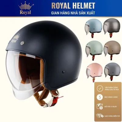 Mũ Bảo Hiểm 3/4 Royce Xh26 - Royal M139 Kính Âm - BH 12 Tháng - Nam Nữ Đi Xe Máy - Size M L Xl Xxl