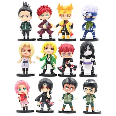 Mô Hình 12 Nhân Vật Naruto, Sakura, Sasuke, Kakashi Orochimaru, Mô HÌnh Chibi Cao 9cm, Bộ Sưu Tập