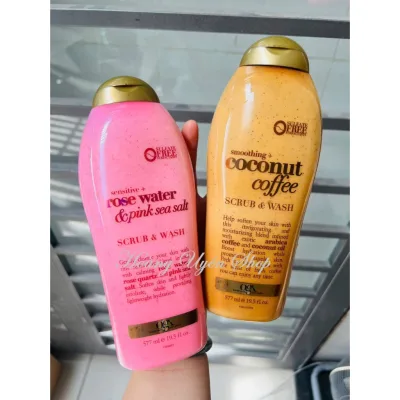 Ogx Smoothing Coconut Coffee / Rose Water Scrub & Wash 577ml