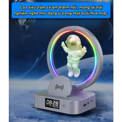 Đèn Ngủ Dock Sạc không Dây Đồng hồ báo thức Phi Hành Gia Công Nghệ 4in1 Maglev Astronaut in Space - Katla Shop