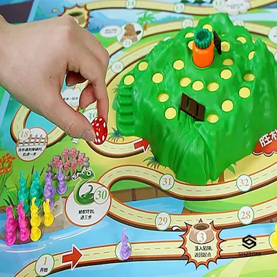 1 Bộ Thỏ Ngộ nghĩnh Bẫy Thỏ Trò Chơi Xếp Hình Đồ Chơi Trẻ Em Board Game 2-4 Người Chơi Thỏ Xuyên Quốc Gia Đua Mới