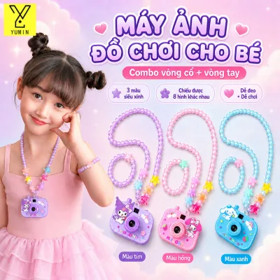 Đồ chơi máy ảnh chiếu hình,Kuromi, Melody, colomi,cún trắng,trang sức vòng cổ hạt cườm,Quà tặng ngày lễ cho trẻ em