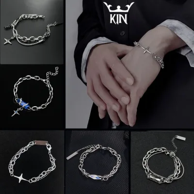 Vòng tay Nam KIN Accessories Lắc tay titan đính đá cao cấp hình ngôi sao phụ kiện trang sức cho nam và nữ sang trọng