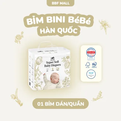 Bỉm BINI BéBé Hàn Quốc – Mềm mịn, thấm hút nhanh, khô thoáng cả ngày Bỉm Dán/ Quần Chống Tràn Thoáng Khí Bỉm Cho Bé
