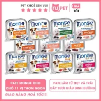 Pate Monge trái cây thơm ngon dành cho chó tại Nupet | Thức ăn ướt dinh dưỡng Monge cho chó hộp 100g