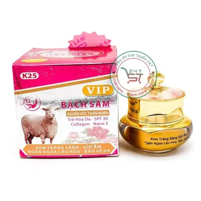 Kem trắng sáng Giữ ẩm Ngăn ngừa lão hóa Bảo vệ da Bạch Sâm K25 35g (Tím) chăm sóc da hiệu quả