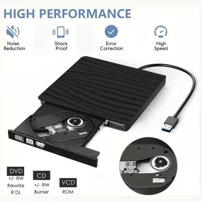 Ổ đĩa CD / DVD gắn ngoài máy tính xách tay, Đầu DVD CD USB A / C 3.0 Di động + / - Đầu đọc ROM CD RW / Máy photocopy đĩa, Tương thích với máy tính xách tay, Máy tính để bàn và Windows