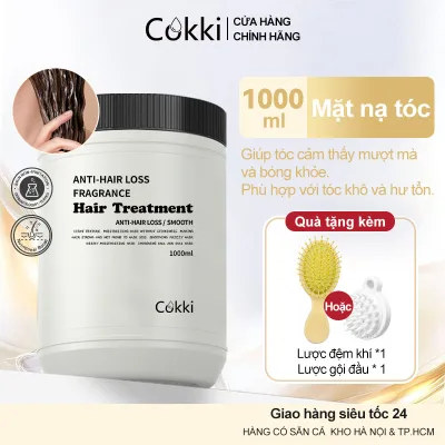 Cokki Dầu Xả Phục Hồi Tóc Hư Tổn 1000ml - Chiết Xuất Dừa & Keratin - Giảm Gãy Rụng, Chống Rối - Mềm Mượt Tức Thì, Vào Nếp Dễ Dàng - Không Bết Dính, Không Gây Kích Ứng Da Đầu - An Toàn Cho Mọi Loại Tóc - Hương Thơm Lưu Lâu - Chai Lớn Tiết Kiệm