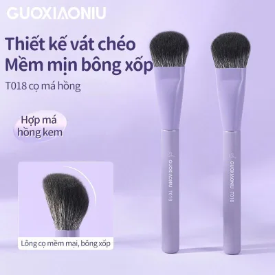 Cọ má hồng đầu góc GUOXIAONIU, 1 miếng, Kem và phấn má hồng, Màu sắc tự nhiên, Tạo hiệu ứng mặt Gradient, Kem che khuyết điểm, Kem nền trong suốt, Dễ sử dụng cho Begi