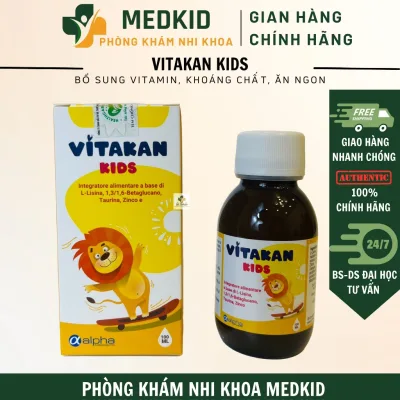 Vitakan Kids - Bổ sung vitamin, khoáng chất, nâng cao miễn dịch, giúp ăn ngon (Italy) - Lọ 100ml