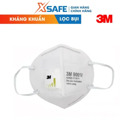 Khẩu trang 3M 9001V Van lạnh 1 chiều dùng cho y tế, form 3D kháng khuẩn, chống bụi mịn chính hãng 3M