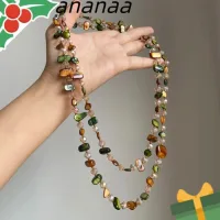 HOBBYIN Đầy màu sắc và xanh lá Dây chuyền cổ Vỏ hạt Bohemian Dây chuyền dài Thời trang Cổ điển Dây chuyền hai lớp Phụ nữ Cô gái