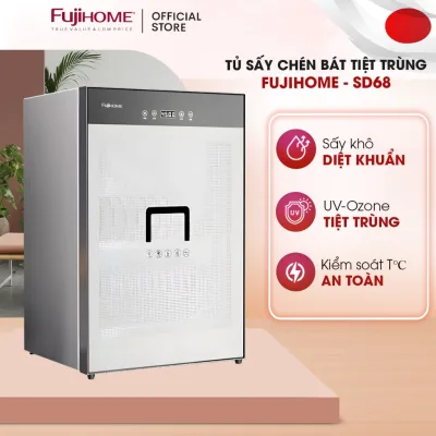 Máy sấy chén bát 68L tiệt trùng tia UV-Ozone Fujihome, Tủ sấy bát đũa bình sữa dụng cụ dao thớt y tế đa năng khử khuẩn