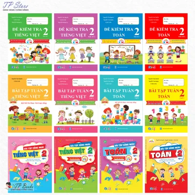 Combo of a full set of connect books for secondary students-test, week and daily exercise 2 math and Vietnamese qbooks for kids