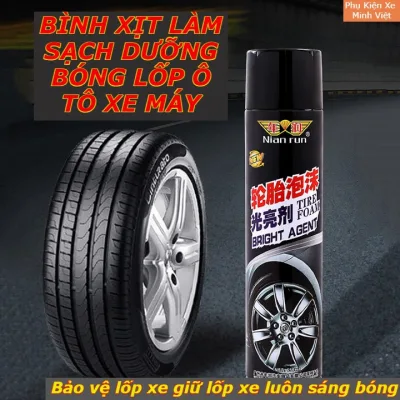 Chai Xịt Bọt Dưỡng Bóng Lốp Xe Hơi NIAN RUN 650ml,Làm Mới, Chống Bám Bụi, Bảo Dưỡng Lốp Ô Tô Xe Máy