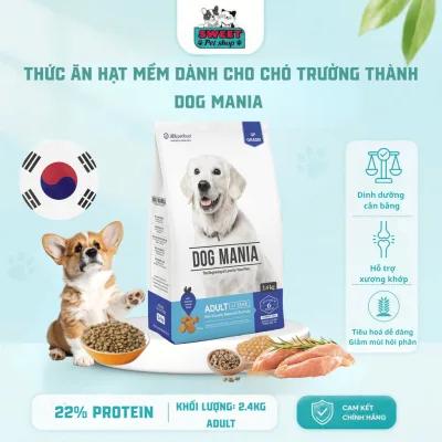 Thức ăn cho chó trưởng thành DOG MANIA ADULT 2,4kg - Thức ăn hạt cho chó trưởng thành [2,4kg- BAO BÌ MỚI]