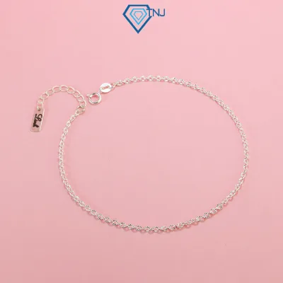 Simple Tnj Women's Silver Anklet with Name Engraved Upon Request Lcn0106 - Tnj Jewelry