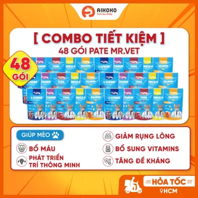 Pate Mr.Vet 70g Cho Mèo - Bổ Sung Omega-3, Vitamin, L-Lysine, DHA Tốt Cho Mèo - Aikoko