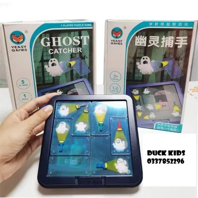 Đồ chơi thông minh- Board Game xếp hình đèn pin bắt ma Ghost Catchers 30 thẻ 60 câu đố thông minh sáng tạo cho bé