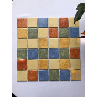 Gạch mosaic gốm sứ mix màu chip 48 ốp lát trang trí nội ngoại thất, nhà hàng, quán cafe, mang vẻ đẹp hiện đại, giá rẻ