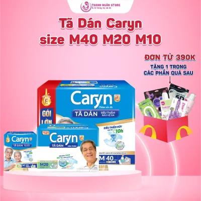Tã Dán Caryn Siêu Thấm Size M40 M20 M10 (Vòng Bụng 61-106 cm) - Bỉm Tã Cho Người Già - Phụ Nữ Sau Sinh - Thanh Ngân Store