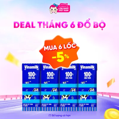 Sữa tươi tiệt trùng ít đường Vinamilk 180ml (Lốc 4 hộp)- Con Cưng