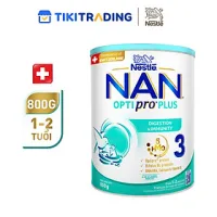 Sữa Bột Nestlé NAN OPTIPRO PLUS 3 800g/lon với 5HMO xuất xứ Thụy Sĩ - Hỗ trợ Tiêu Hóa, Đề Kháng, Trí Não & Chiều Cao (1-2 tuổi)