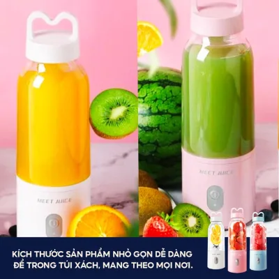 Máy xay sinh tố cầm tay Meet Juice 500ml mini, máy xay cầm tay đa năng ,xay đá viên,xay hoa quả các loại- TongkhoGiaDung