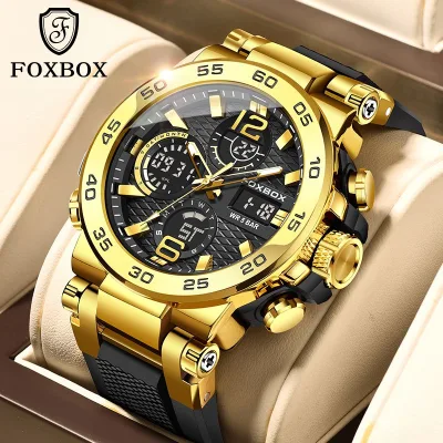 Foxbox Đồng Hồ Kỹ Thuật Số Nam Chống Thấm Nước Đồng Hồ Đeo Tay LED Đồng Hồ Thạch Anh Đồng Hồ Thể Thao Nam Đồng Hồ Lớn Người Đàn Ông