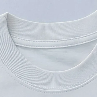 Áo Thun Trơn 100% Cotton May Móc Xích Bo Cổ Rộng Form Xuôn Dễ Mặc
