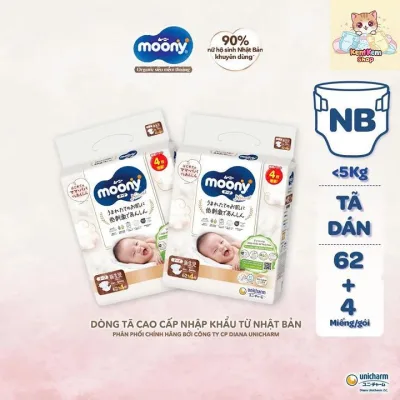 Tã Bỉm dán/Tã Bỉm quần Moony Natural (Moony trắng) siêu cao cấp cho Bé.