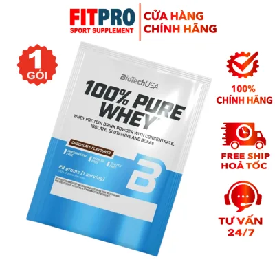 Sample Sữa Whey Protein BioTechUSA 100% Pure Whey (1 Lần Dùng), Bổ Sung 21g Protein, 13.3G EAA, BCAA