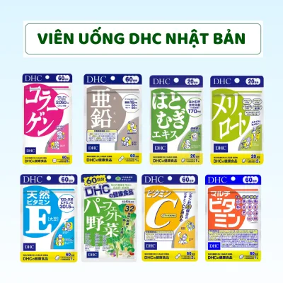 Viên Uống DHC Kẽm Vitamin Tổng Hợp C E Collagen Rau Củ Trắng Da Thon Đùi 20 - 60 Viên Nhật Bản