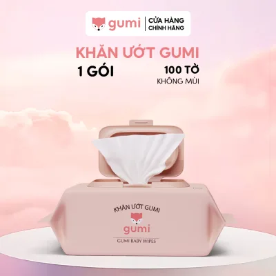Gói 100 tờ khăn ướt Gumi cho bé khăn ướt khăn lau em bé