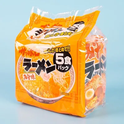 Set 5 Gói Mì Ramen Miso Ăn Liền 420g Sợi Mì Tròn Vàng Dai Mềm Đậm Vị Tương Miso Truyền Thống Nhật Bản