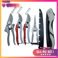 Comno bộ dụng cụ làm vườn 6 món gồm 3 chiếc kéo cắt cành ,kéo tỉa ,cưa gấp + lưỡi  dụng cụ bon sai cây cảnh làm vườn