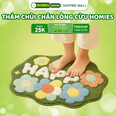 Thảm Chùi Chân Lông Cừu Thấm Nước HOMIES Bedding & Décor - Thảm Phòng Tắm, Nhà Vệ Sinh, Trang Trí Nội Thất