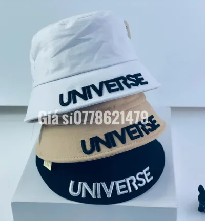 nón vành cụp bucket hàn quốc thêu chữ universe sành điệu thời trang nữ