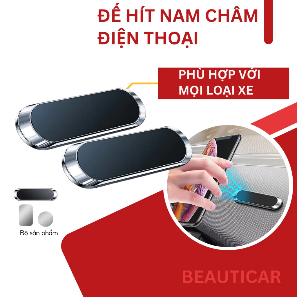 Giá Để Điện Thoại Từ Tính Cho Oppo Samsung Xiaomi, đế hít nam châm đỡ điện thoại gắn trên ô tô, phụ kiện ô tô xe hơi