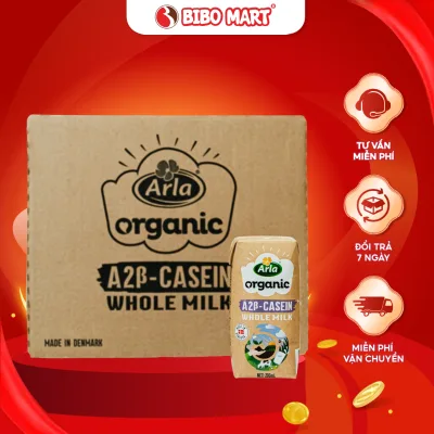 Thùng 20 Hộp Sữa Tươi Hữu Cơ Organic Arla A2 Đan Mạch Nguyên Kem 200ml Cho Bé Trên 1 Tuổi - Bibo Mart